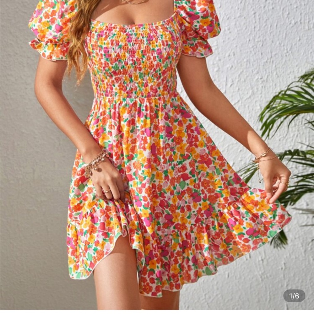SHEIN Floral Multicolor Dress